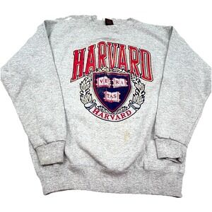 Vintage Harvard Sweatshirt Men XL Gray Crewneck Sweater USA 80s 90s Ivy League